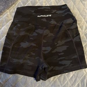 Alphalete black camo shorts, size small.